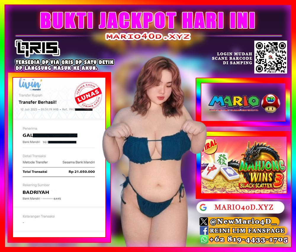 BUKTI KEMENANGAN MEMBER MARIO4D TGL 12 JULI 2025