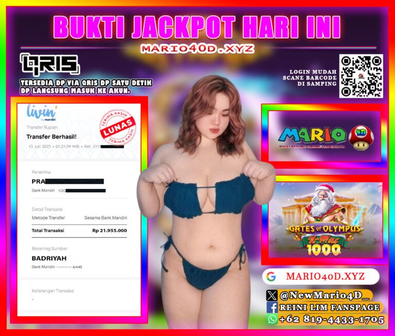 BUKTI KEMENANGAN MEMBER MARIO4D TGL 13 JULI 2025
