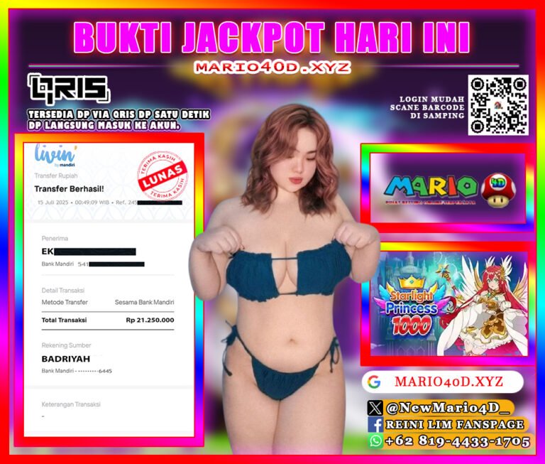 BUKTI KEMENANGAN MEMBER MARIO4D TGL 15 JULI 2025