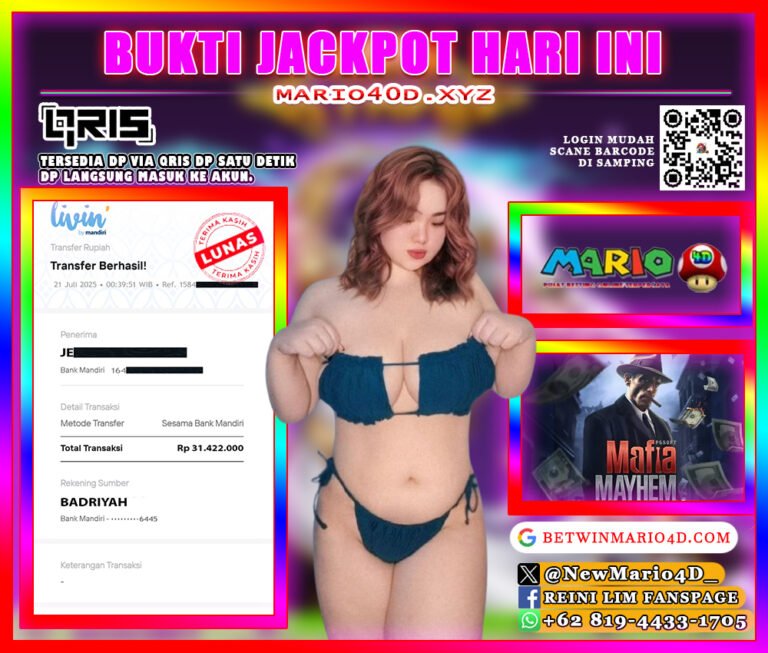 BUKTI KEMENANGAN MEMBER MARIO4D TGL 21 JULI 2025