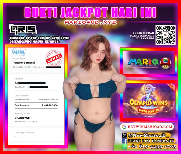 BUKTI KEMENANGAN MEMBER MARIO4D TGL 22 JULI 2025
