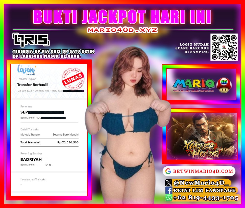 BUKTI KEMENANGAN MEMBER MARIO4D TGL 23 JULI 2025