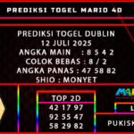 PREDIKSI TOGEL DUBLIN POOLS 12 JULI 2025