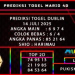 PREDIKSI TOGEL DUBLIN POOLS 14 JULI 2025