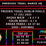 PREDIKSI TOGEL DUBLIN POOLS 17 JULI 2025
