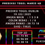 PREDIKSI TOGEL DUBLIN POOLS 19 JULI 2025
