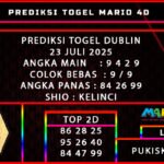 PREDIKSI TOGEL DUBLIN POOLS 23 JULI 2025
