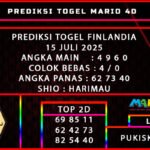 PREDIKSI TOGEL FINLANDIA POOLS 15 JULI 2025