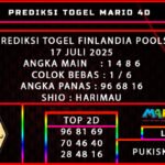 PREDIKSI TOGEL FINLANDIA POOLS 17 JULI 2025