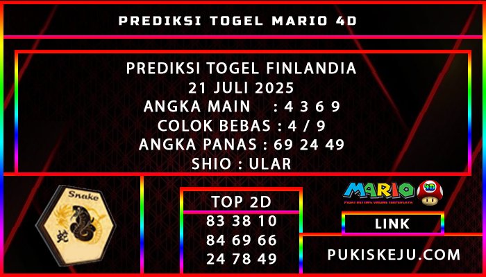 PREDIKSI TOGEL FINLANDIA POOLS 21 JULI 2025