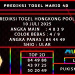 PREDIKSI TOGEL HONGKONG POOLS 10 JULI 2025