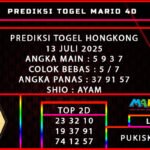 PREDIKSI TOGEL HONGKONG POOLS 13 JULI 2025