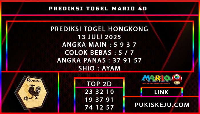 PREDIKSI TOGEL HONGKONG POOLS 13 JULI 2025