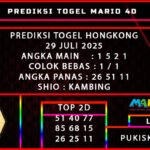 PREDIKSI TOGEL HONGKONG POOLS 29 JULI 2025