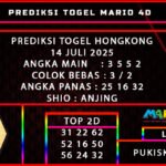 PREDIKSI TOGEL HONGKONG POOLS 14 JULI 2025