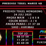 PREDIKSI TOGEL HONGKONG POOLS 24 JULI 2025