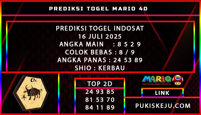 PREDIKSI TOGEL INDOSAT POOLS 16 JULI 2025