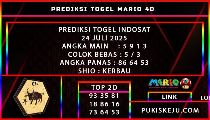 PREDIKSI TOGEL INDOSAT POOLS 24 JULI 2025