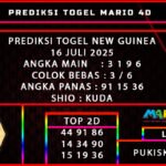 PREDIKSI TOGEL NEW GUINEA POOLS 16 JULI 2025
