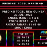PREDIKSI TOGEL NEW GUINEA 27 JULI 2025