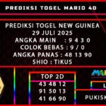 PREDIKSI TOGEL NEW GUINEA 29 JULI 2025