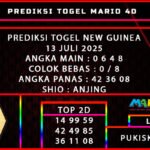 PREDIKSI TOGEL NEW GUINEA POOLS 13 JULI 2025