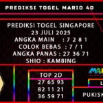 PREDIKSI TOGEL SINGAPORE POOLS 23 JULI 2025
