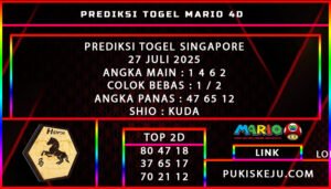 PREDIKSI TOGEL SINGAPORE POOLS 27 JULI 2025
