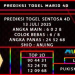 PREDIKSI TOGEL SENTOSA 4D POOLS 13 JULI 2025