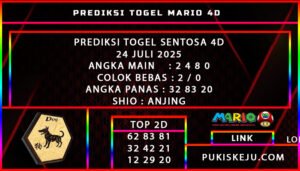 PREDISI TOGEL SENTOSA 4D POOLS 24 JULI 2025