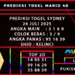 PREDIKSI TOGEL SYDNEY POOLS 26 JULI 2025