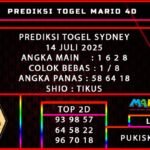 PREDIKSI TOGEL SYDNEY POOLS 14 JULI 2025