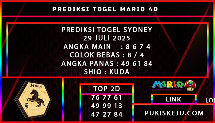 PREDIKSI TOGEL SYDNEY POOLS 29 JULI 2025