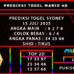 PREDIKSI TOGEL SYDNEY POOLS 15 JULI 2025