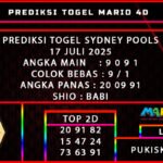 PREDIKSI TOGEL SYDNEY POOLS 17 JULI 2025