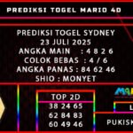 PREDIKSI TOGEL SYDNEY POOLS 23 JULI 2025