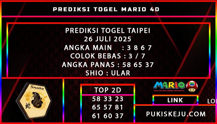 PREDIKSI TOGEL TAIPEI POOLS 26 JULI 2024