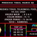 PREDIKSI TOGEL TELKOMSEL POOLS 10 JULI 2025