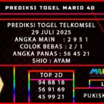 PREDIKSI TOGEL TELKOMSEL POOLS 29 JULI 2025
