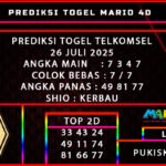 PREDIKSI TOGEL TELKOMSEL POOLS 26 JULI 2025