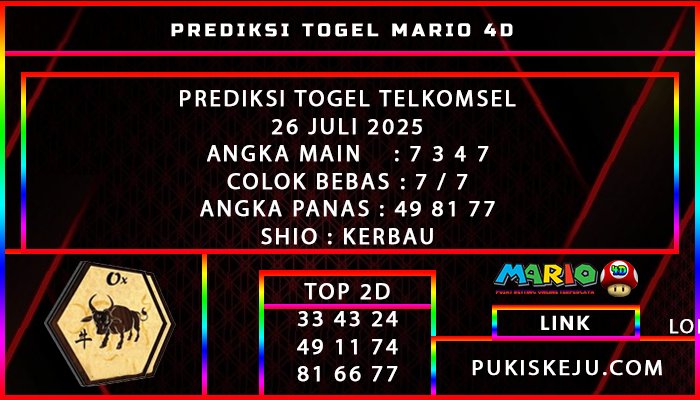 PREDIKSI TOGEL TELKOMSEL POOLS 26 JULI 2025