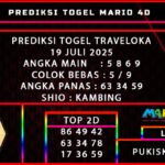 PREDIKSI TOGEL TRAVELOKA POOLS 19 JULI 2025